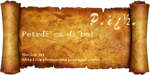 Petrács Ábel névjegykártya