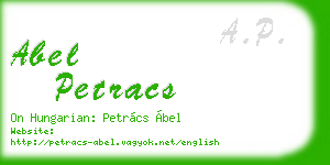 abel petracs business card